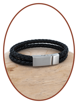 Edelstahl Leder Vintage Asche Armband - ASB029N