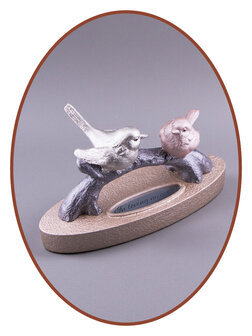 Mini Asche (Duo) Urne 'V&ouml;gel auf einem Baumstamm' - HMP691