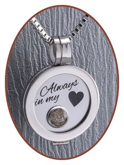 316L Edelstalen JB Memorials Silver Locket Ashanger - RSP072C