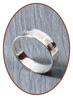 JB Memorials Sterling Zilveren Tekst Gedenk Ring-8mm - RB068