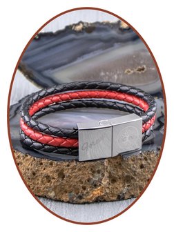 JB Memorials Edelstahl Leder Asche Armband - ZAS014RED