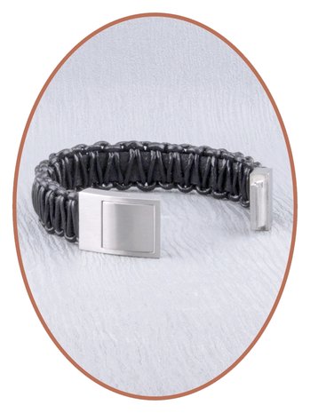 JB Memorials Edelstahl Leder Special Asche Armband - ZAS050