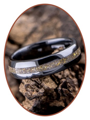 Ceramic Zirconium Design Uni Asche Ring (Gold) - TC01G