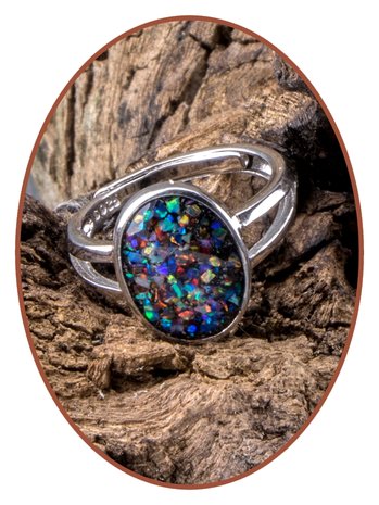 925 Sterling Silber Design Damen Opal Asche Ring - RB100