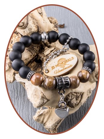 JB Memorials Frosted Agate Bronzite Asche Armband - KHA022