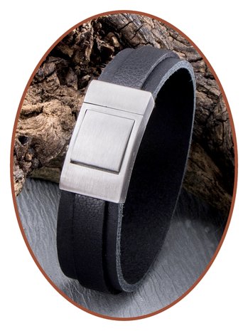 JB Memorials Edelstahl Special Leder Asche Armband - ZAS057