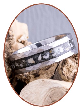 Tungsten Carbide Design Brushed Asche Gedenk Ring - JRB142MB