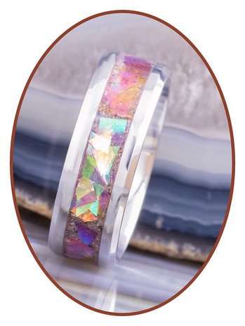 Farbiger Asche Gedenk Ring - 6 oder 8mm breit - JCRA041-4M2B