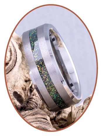 Tungsten Carbide Design Herren  Asche Gedenk Ring mit Satinfront - RB048MG