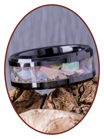 Asche Ring - Abalone shell - 6 oder 8mm breite - RB141SE-4M2B