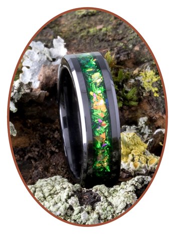 Asche Ring - 'Heavenly Green' - 6 oder 8mm breite - JRB145C-4M2B