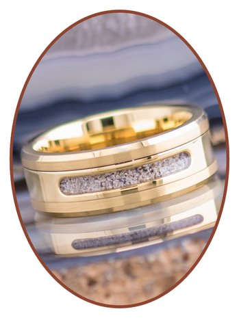 Tungsten Carbide Design Gold Herren Asche Ring - RB045G