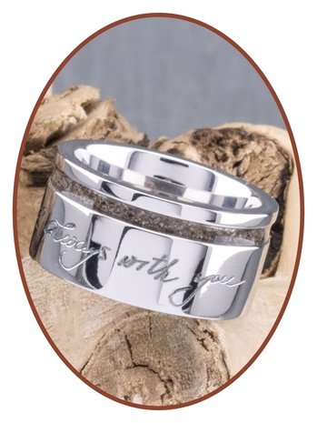 JB Memorials Cobalt Chrome Brede Dames Handschrift As Ring - RB046DH