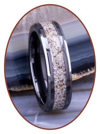 Asche Ring - Sichtbare Ascheverarbeitung - 6 oder 8mm breite - RB145-4M2B