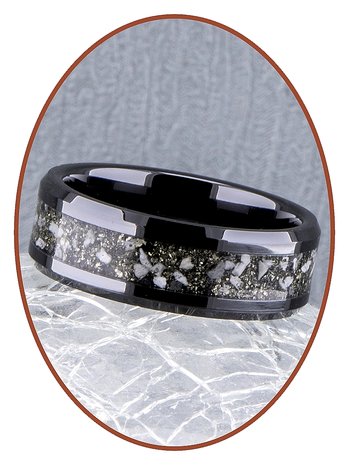 Asche Gedenk Ring mit Pyrit (apache gold)- RR002-4M2B