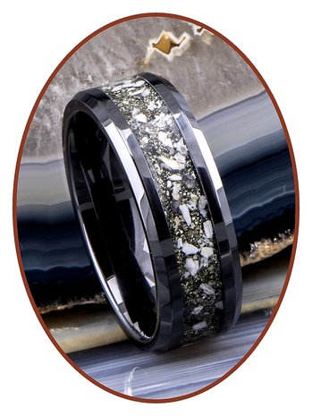 Asche Gedenk Ring mit Pyrit (apache gold)- RR002-4M2B