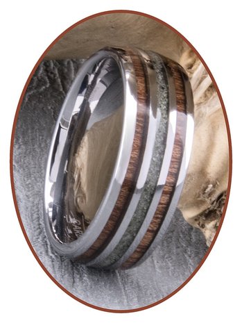 JB Memorials Exclusive Natureline Wood Tungsten As Ring - WR014