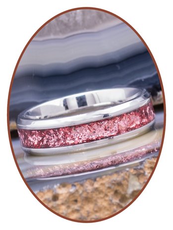 Farbiger Asche Gedenk Ring - 6 oder 8mm breit - JCRA004-4M2B