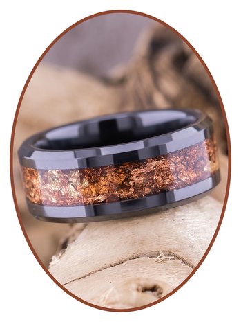 Ceramic Zirconium Heavenly Multi Metallic Asche Gedenk Ring 8mm - JRB141HT