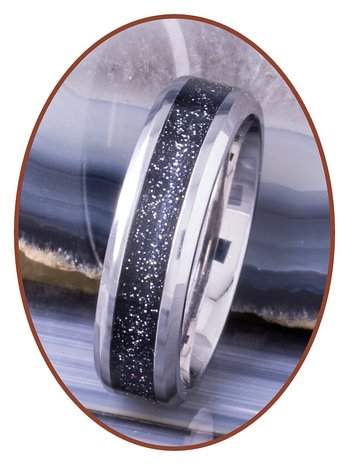  Asche Ring - "Rainbow Black' - 6 oder 8mm Breite - TI002B-4M2B