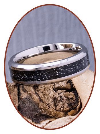 JB Memorials Titanium As Ring 6 of 8mm Breed 'Rainbow Black' - TI002B