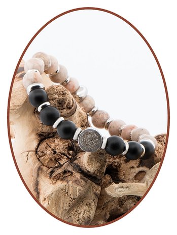 JB Memorials Frosted Agate-Natural Stone-Asche-Armband - KHA026