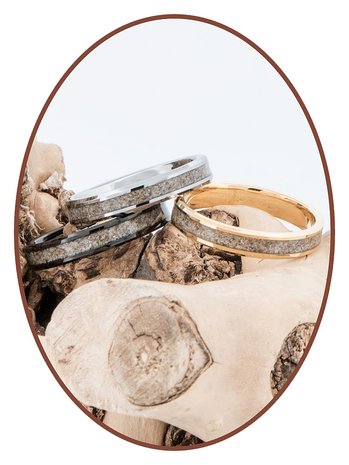 Tungsten Carbide Design Damen  Asche Ring 'Broken White' 4mm - RB143W