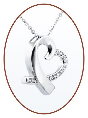 925 Sterling Silber 'in my heart' Asche Anhänger - Z017