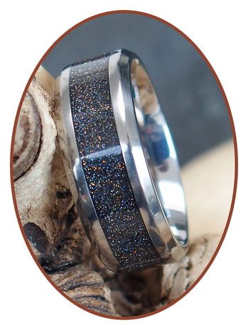 Asche Ring - 'Multi Color' - 6 oder 8mm Breite - TI003HP-4M2B
