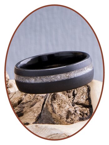 JB Memorials Tungsten Carbide Wolfram Design  Asche Ring - RB048Q