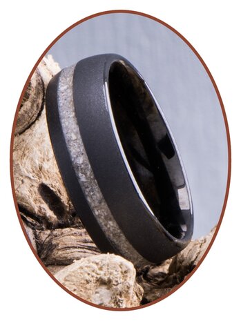 JB Memorials Tungsten Carbide Wolfram Design  Asche Ring - RB048Q