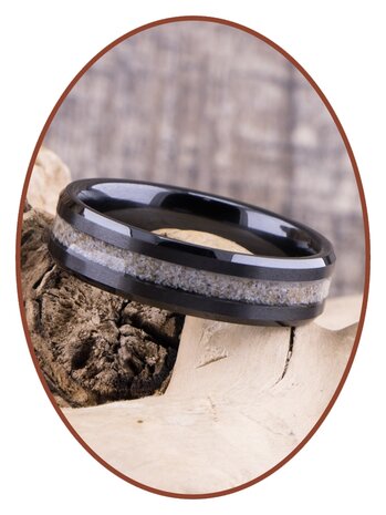 Ceramic Zirconium Design  Asche Ring 6 mm Breit - RB048BD