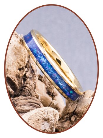 Tungsten Carbide Design 'Ocean Blue' Damen  Asche Ring 4mm - RB143E