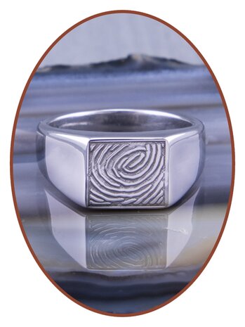 Edelstahl Design (Fingerabdruck) Herren Asche Ring - ZRA002
