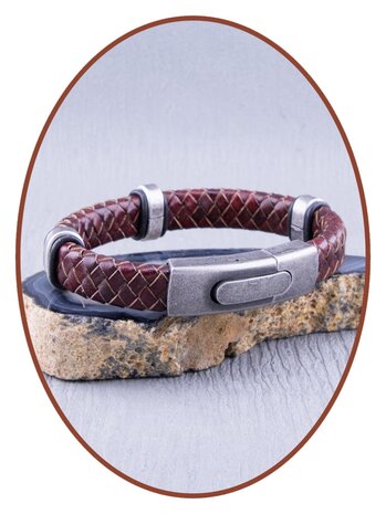 JB Memorials Edelstahl Vintage Leder Herren Asche Armband - VAS004RETRO1