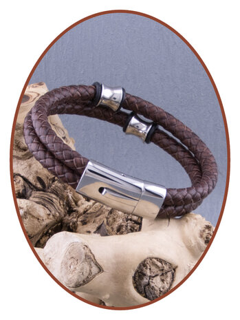 JB Memorials Edelstahl Leder Asche Armband 14mm- ASB051