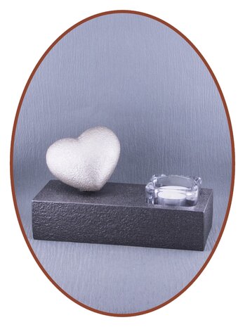 Mini Asche Urne Herz mit Teelicht Halter - HM482T