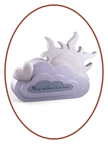 Mini Kinder / Baby Asche Urne 'Wolke & Sonne' in vielen Farben - HMP662