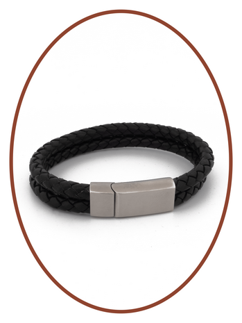 Edelstahl Leder Vintage Asche Armband - ASB029N