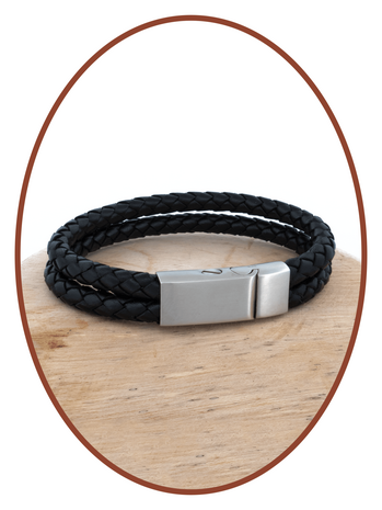 Edelstahl Leder Vintage Asche Armband - ASB029N