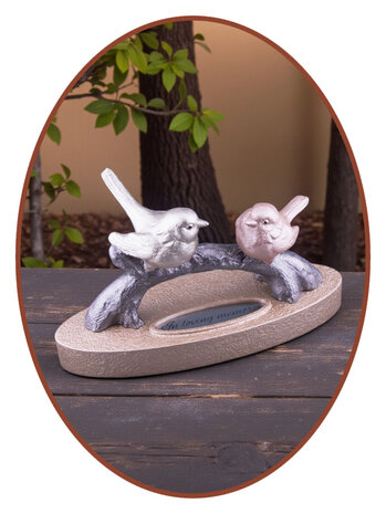 Mini Asche (Duo) Urne 'V&ouml;gel auf einem Baumstamm' - HMP691