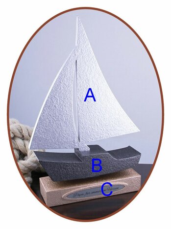 Mini - Midi Asche Urne 'Segelschiff' in Verschiedene Farben - HMP608