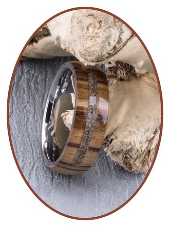 JB Memorials Naturline Holz / Wolfram Asche Ring - WR003