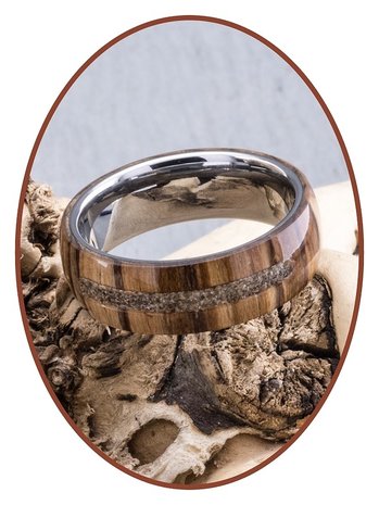 JB Memorials Naturline Holz / Wolfram Asche Ring - WR003