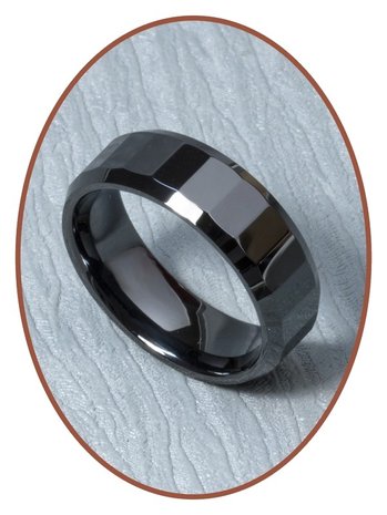 Ceramic Zirconium Text Gedenk Ring - XR01