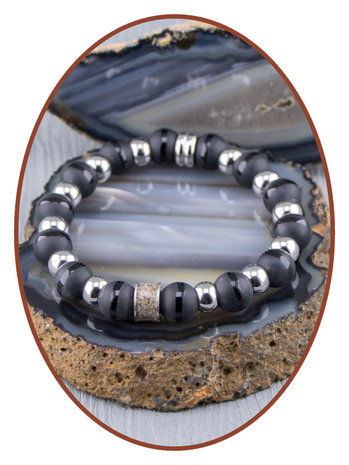 JB Memorials Frosted Agate Herren-Asche-Armband - KHA020