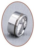 JB Memorials Silber Chrome Design Damen Asche Ring - RB046D