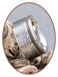 JB Memorials Silber Chrome Design Damen Fingerabdruck Asche Ring - RB046DV