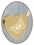 Edelstahl Herzen Asche Anhänger 'Schmetterling' Gold Platiert - G304E