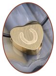 Edelstahl Herzen Asche Anhänger 'Pferde Huf' Gold Plated - G304NE